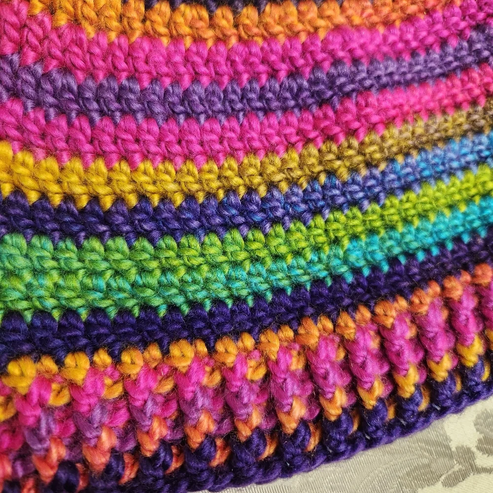 Handmade Crochet Messy Bun Beanie Hat for Ponytail